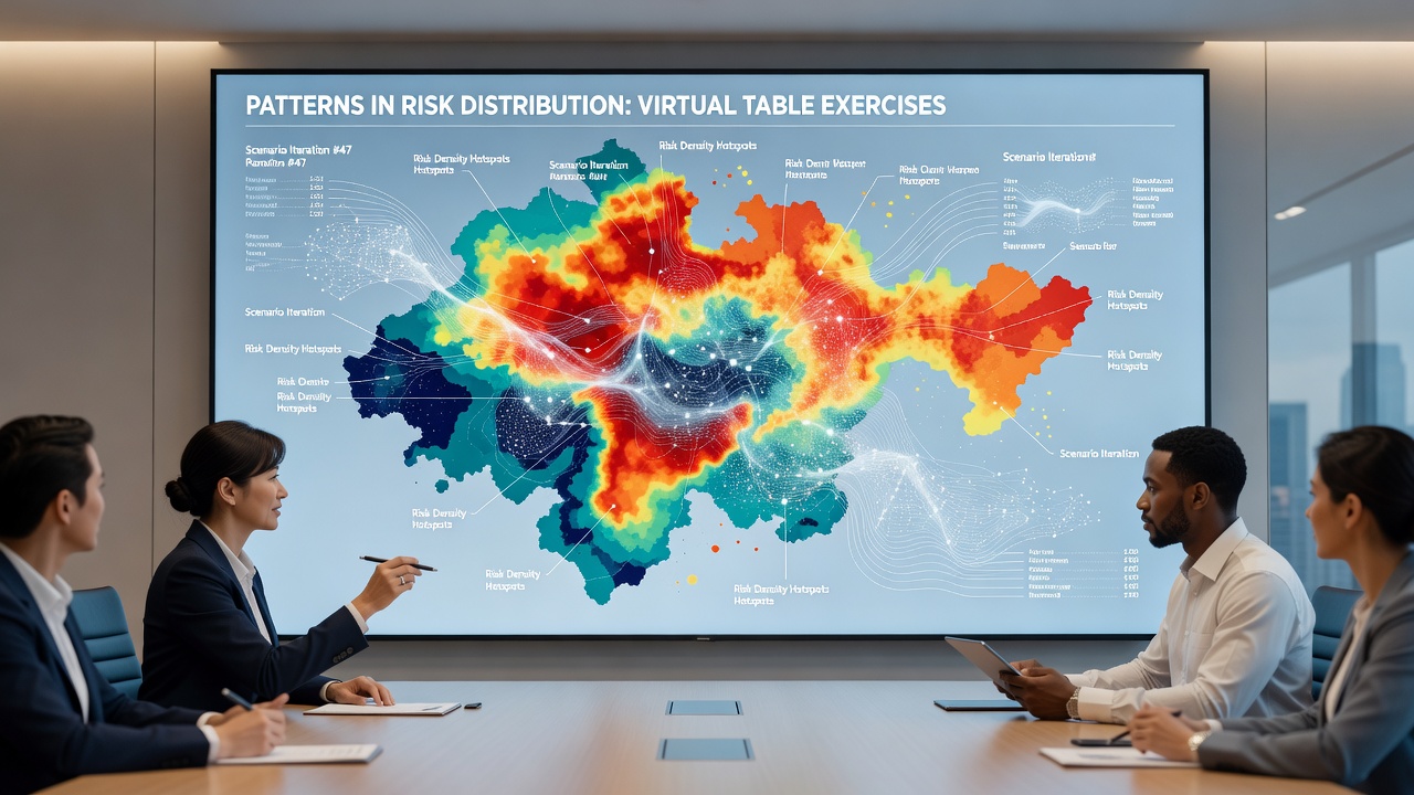 Detaillierte Grafik zu Risikomustern und Verteilungskurven aus virtuellen Übungen
